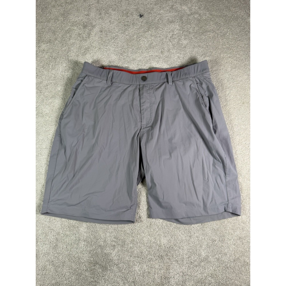 Redvanly Shorts Mens XL 9.5" Gray Pull Up Nylon Stretch Performance Golf Chino